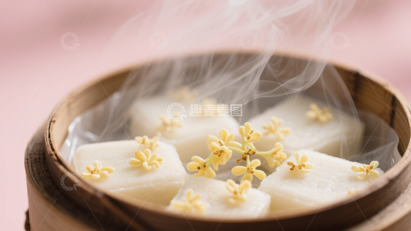 高清大图下载【趣麦麦图】中式桂花糕蒸笼2
