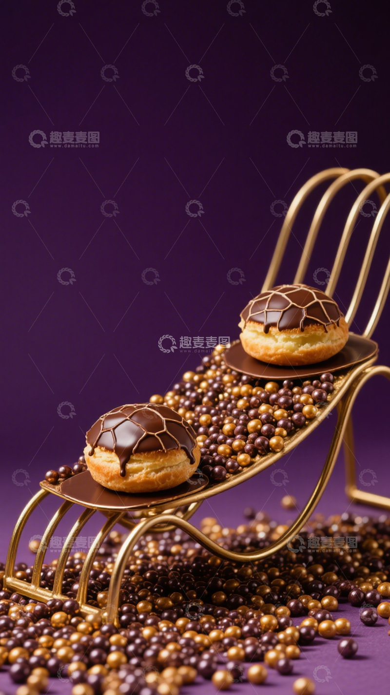 高清大图下载【趣麦麦图】紫色系巧克力泡芙3