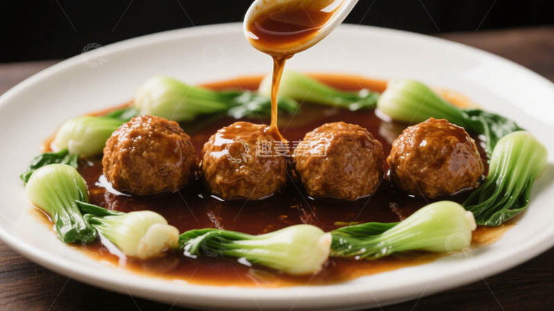 高清大图下载【趣麦麦图】酱汁红烧狮子头3