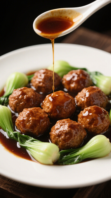 酱汁红烧狮子头1