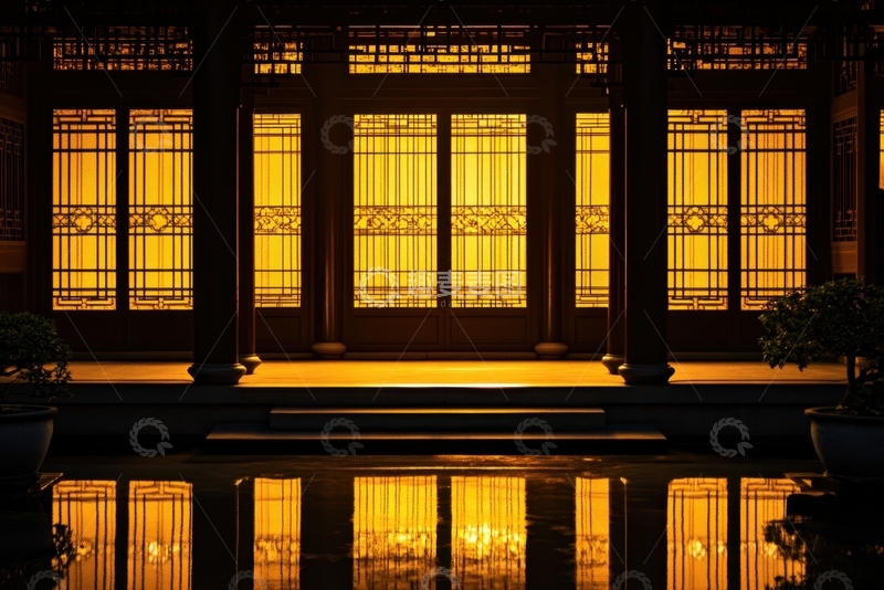 高清大图下载【趣麦麦图】中式古董镂空花窗