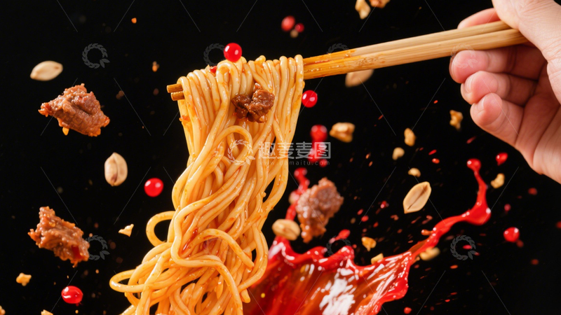 高清大图下载【趣麦麦图】肉酱香辣拌面4