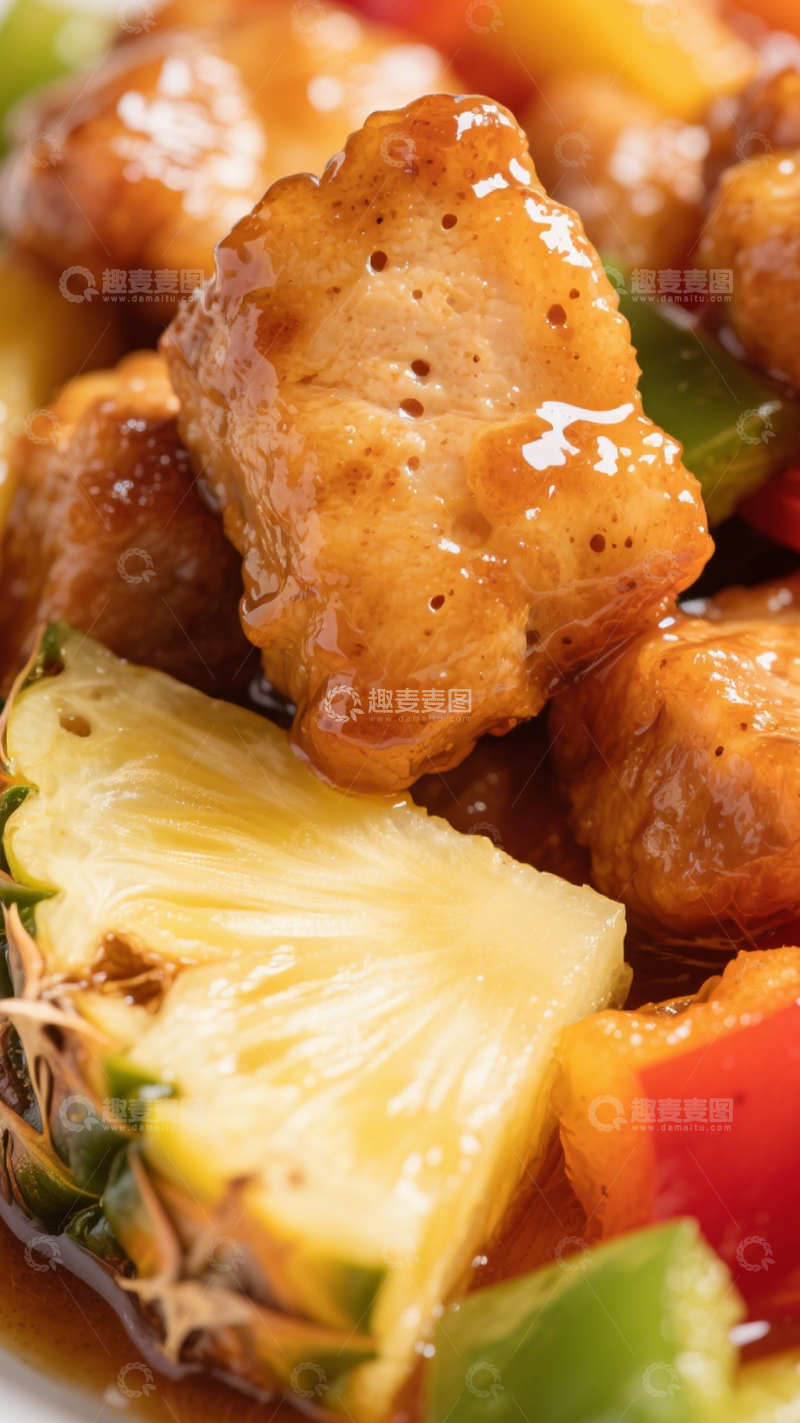 高清大图下载【趣麦麦图】菠萝彩椒咕噜肉2