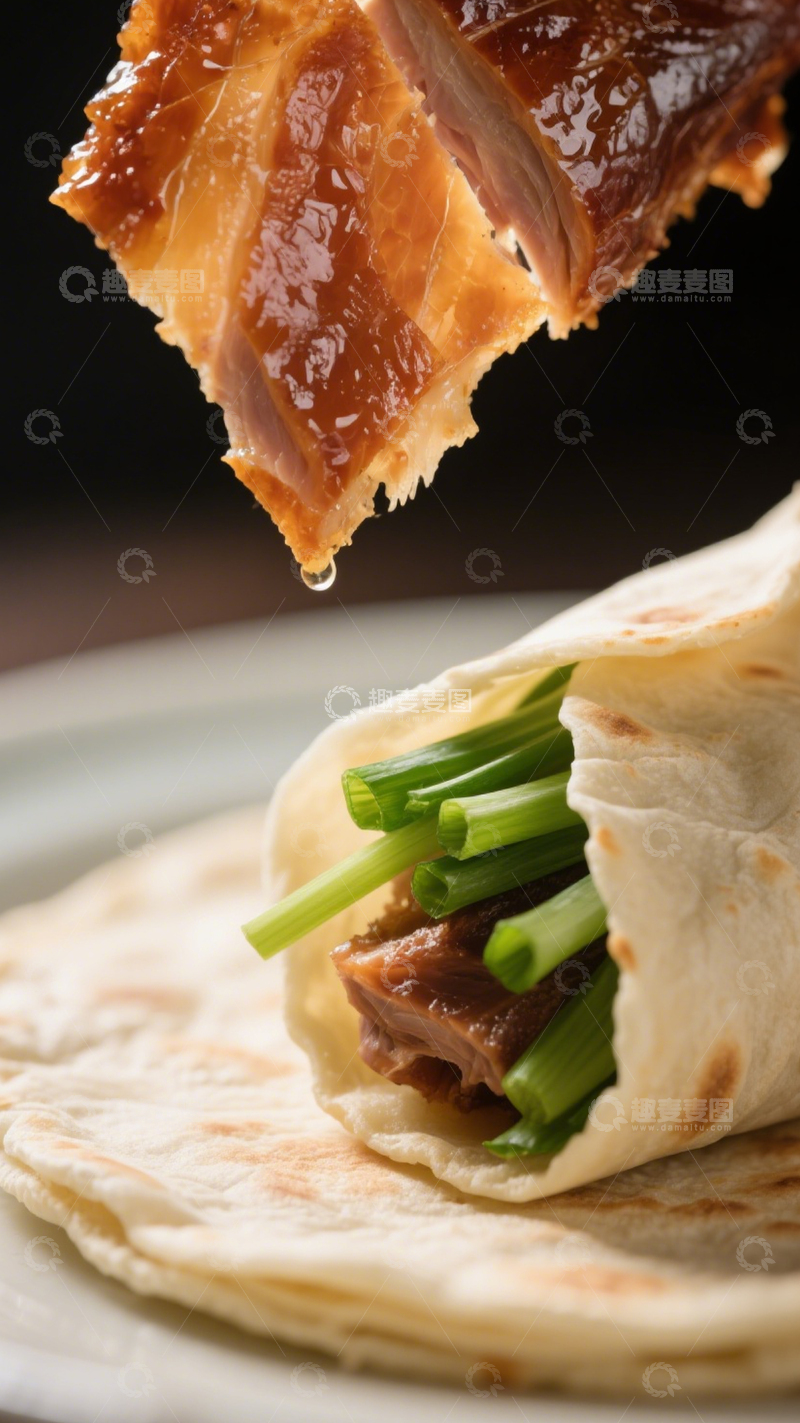 高清大图下载【趣麦麦图】传统烤鸭卷1