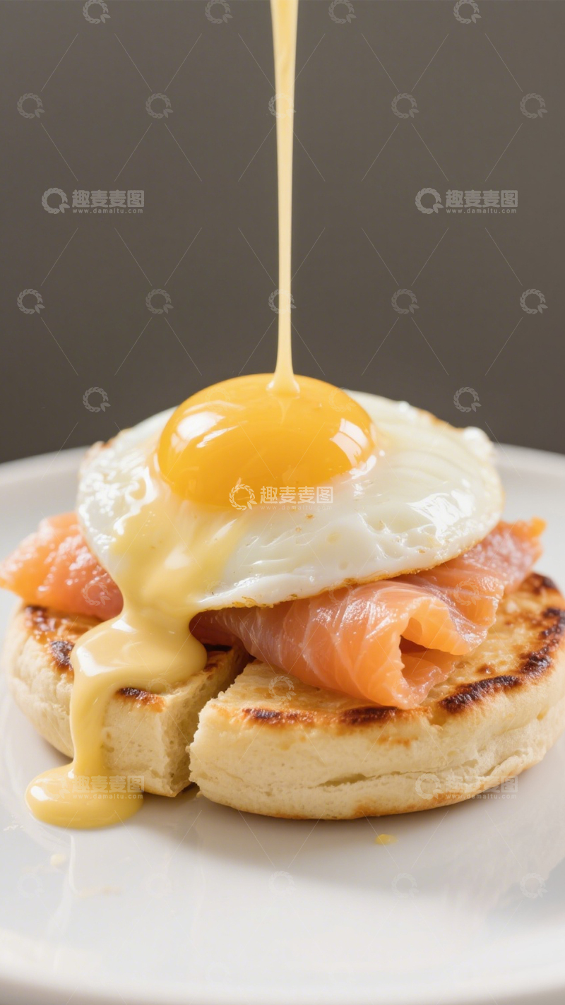 高清大图下载【趣麦麦图】三文鱼班尼迪克蛋1