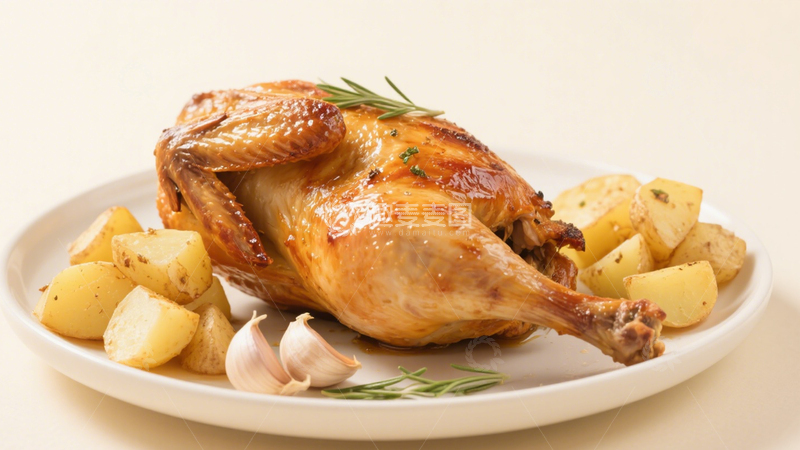 高清大图下载【趣麦麦图】迷迭香烤鸡配土豆4