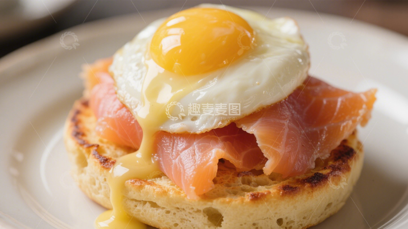 高清大图下载【趣麦麦图】三文鱼班尼迪克蛋3