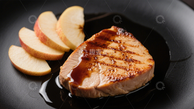 高清大图下载【趣麦麦图】香煎苹果配猪排3