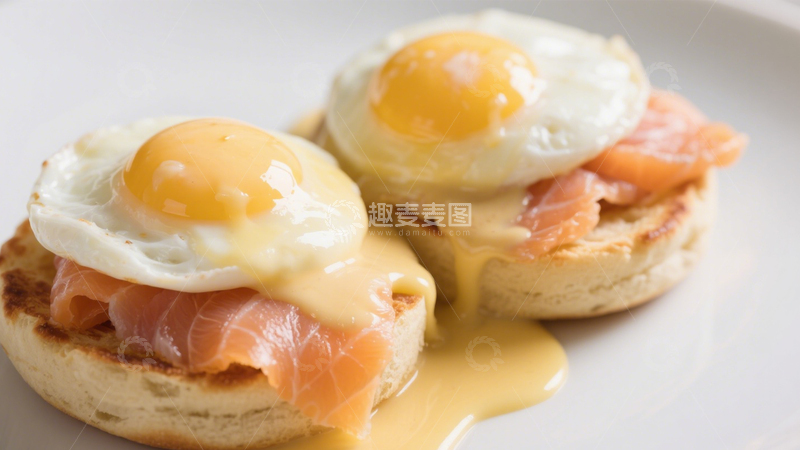 高清大图下载【趣麦麦图】三文鱼班尼迪克蛋4