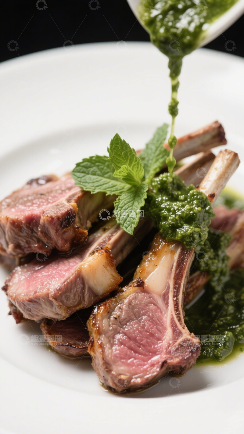 高清大图下载【趣麦麦图】青酱香煎羊排2