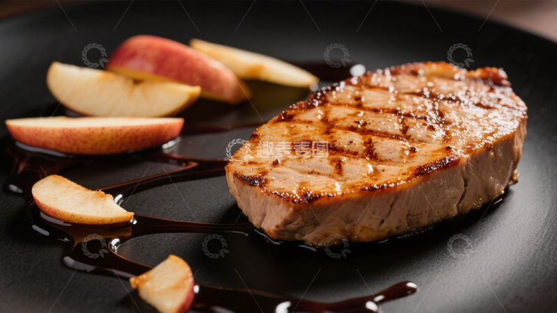 高清大图下载【趣麦麦图】香煎苹果配猪排4