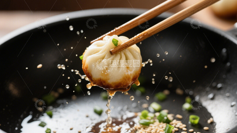 高清大图下载【趣麦麦图】香脆肉馅生煎包4