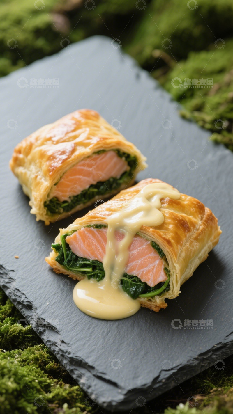 高清大图下载【趣麦麦图】创意三文鱼惠灵顿1