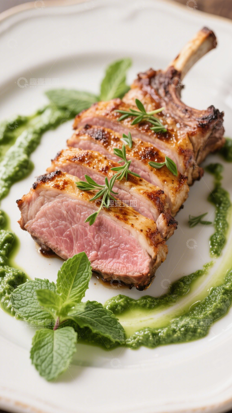 高清大图下载【趣麦麦图】青酱香煎羊排1