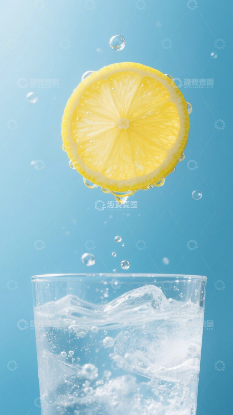 高清大图下载【趣麦麦图】蓝色柠檬气泡饮4