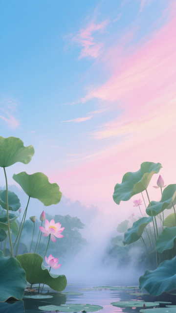 荷间晨雾夏日情2