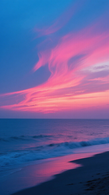 粉紫晚霞海景4
