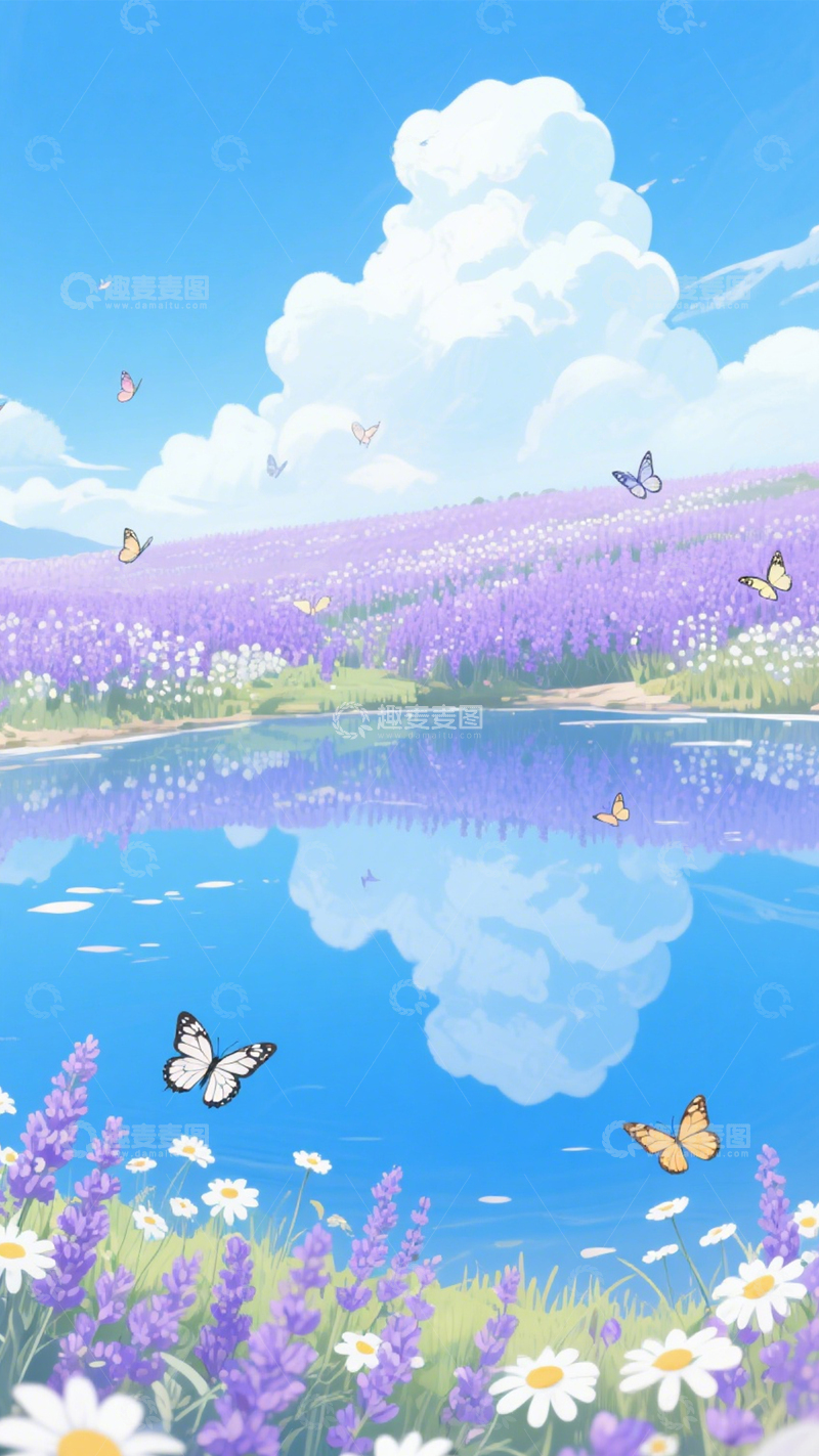 高清大图下载【趣麦麦图】薰衣草花田之境1