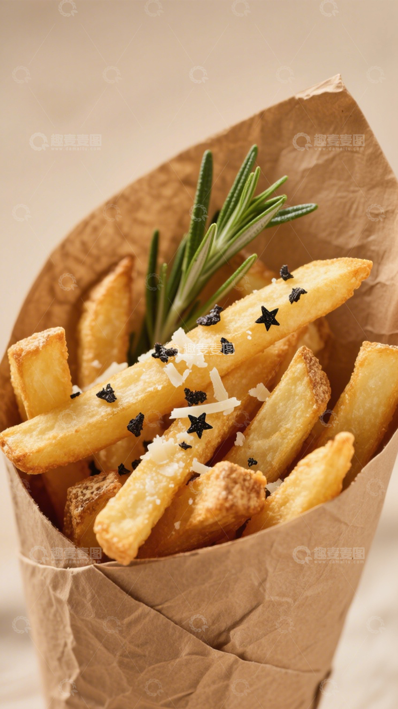 高清大图下载【趣麦麦图】松露芝士风味薯条1