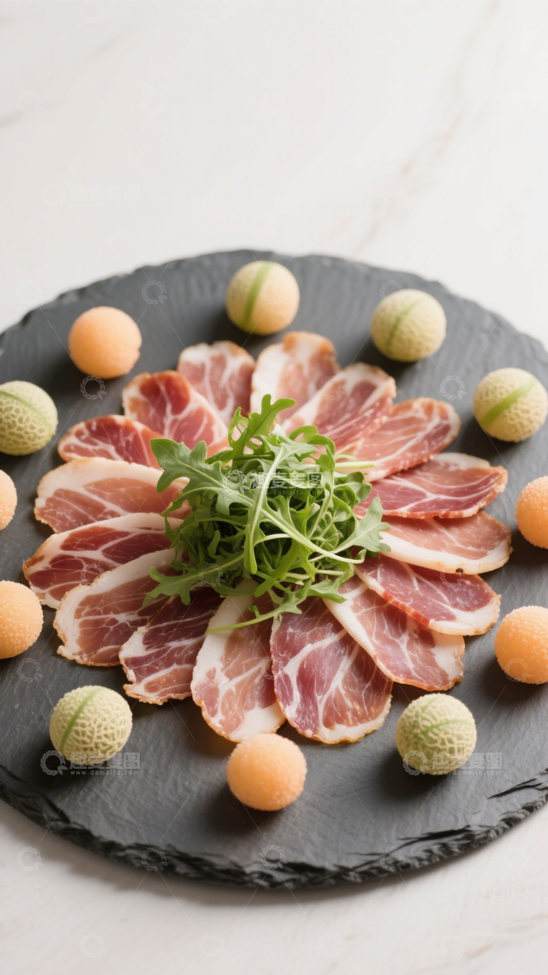 高清大图下载【趣麦麦图】火腿蜜瓜轻食1
