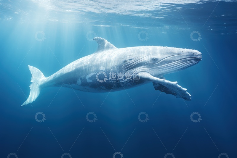 高清大图下载【趣麦麦图】海洋里游泳的座头鲸