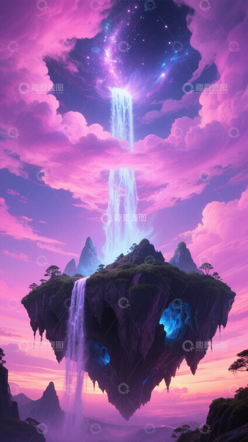 高清大图下载【趣麦麦图】梦幻悬浮仙岛景2