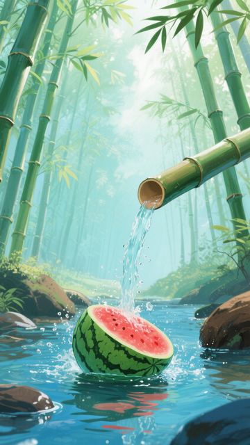 竹林西瓜夏日凉2