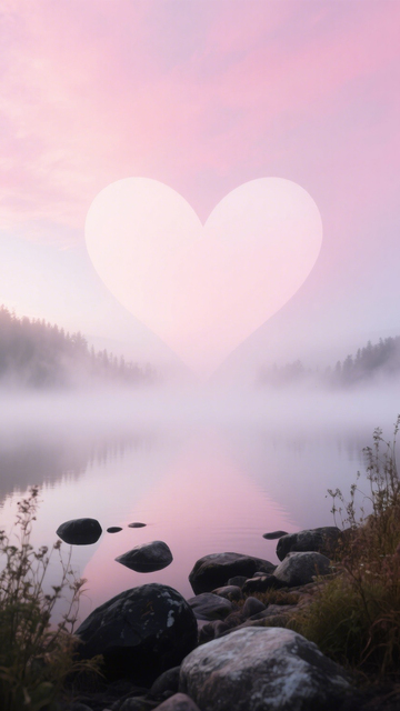 心形雾湖浪漫景2