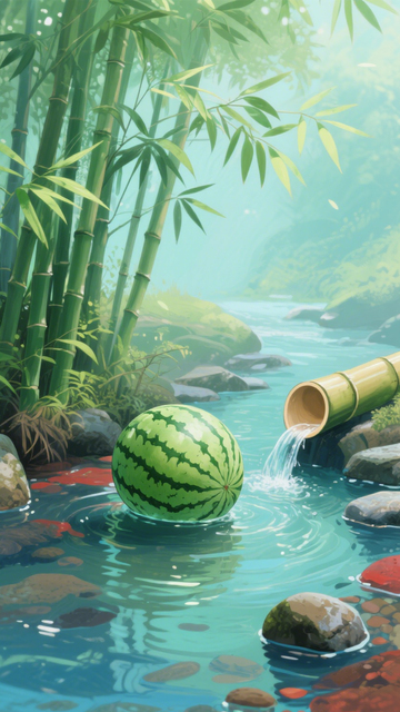 竹林西瓜夏日凉3