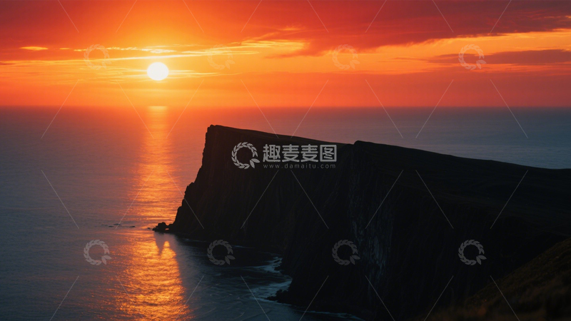 高清大图下载【趣麦麦图】悬崖落日壮丽观4