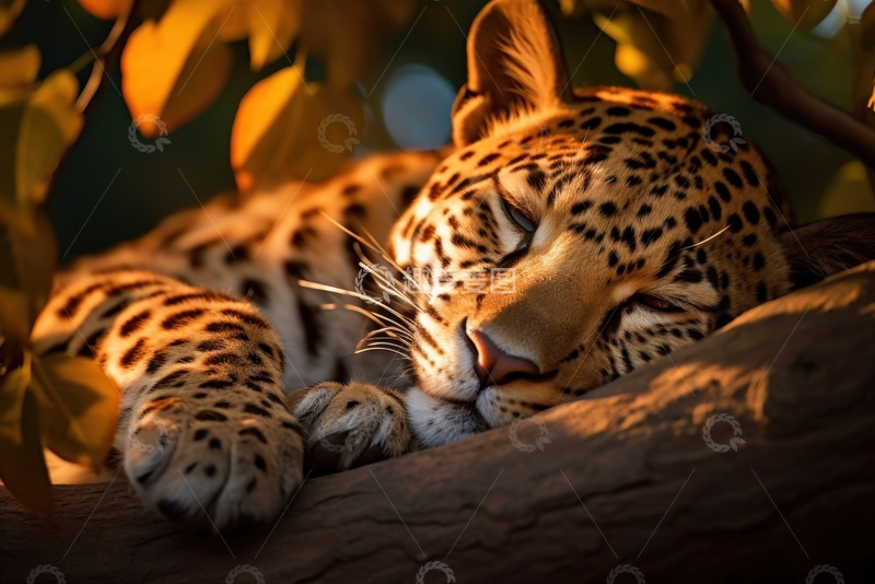 高清大图下载【趣麦麦图】休憩的一只花豹子