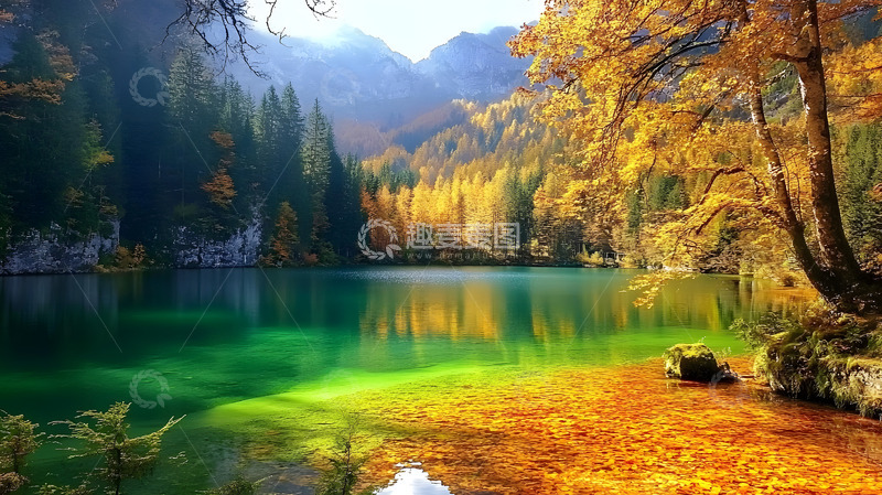 高清大图下载【趣麦麦图】秋冬户外湖泊美景1