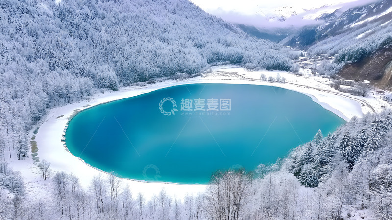 高清大图下载【趣麦麦图】冬季天池美景2