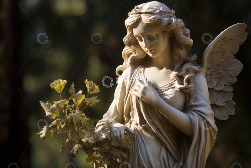 高清大图下载【趣麦麦图】公园里的天使雕塑1