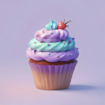 淡彩色纸杯蛋糕美味Ai插画海报背景高清图3