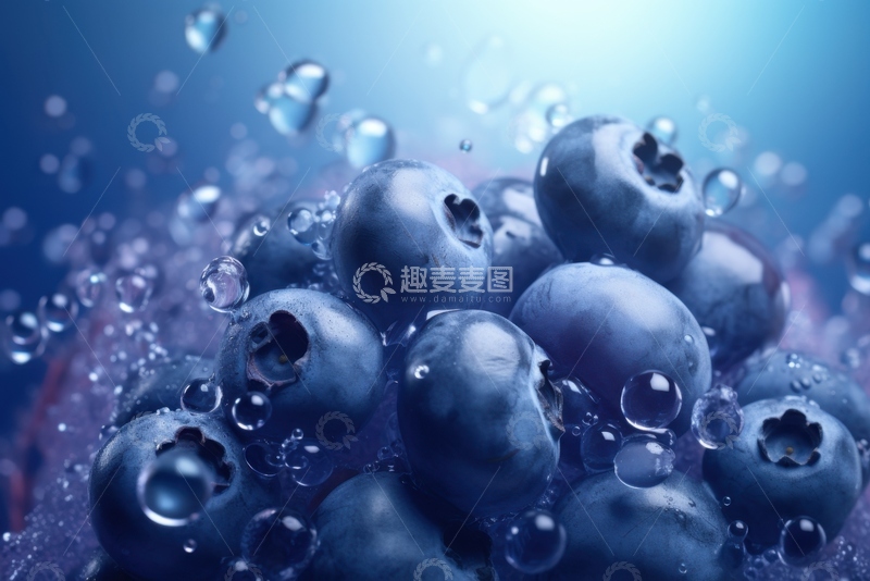 高清大图下载【趣麦麦图】一堆新鲜的蓝莓1