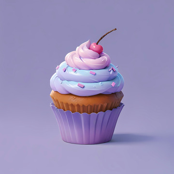 淡彩色纸杯蛋糕美味Ai插画海报背景高清图2