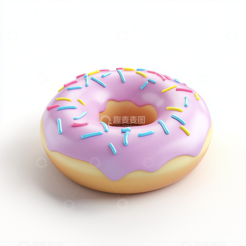 高清大图下载【趣麦麦图】堆叠的彩色甜甜圈Ai插画海报背景高清图片1