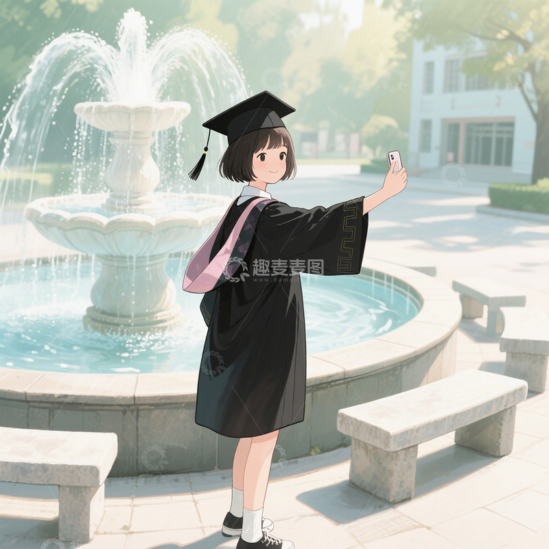 微风轻拂 · 学士服裙摆的夏天