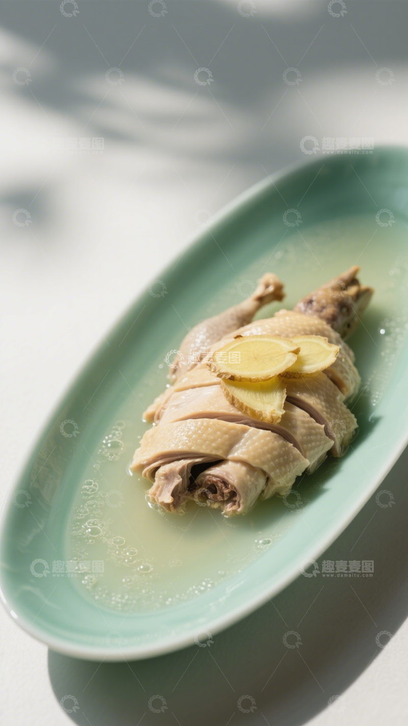 高清大图下载【趣麦麦图】鲜嫩清淡清蒸鸡2