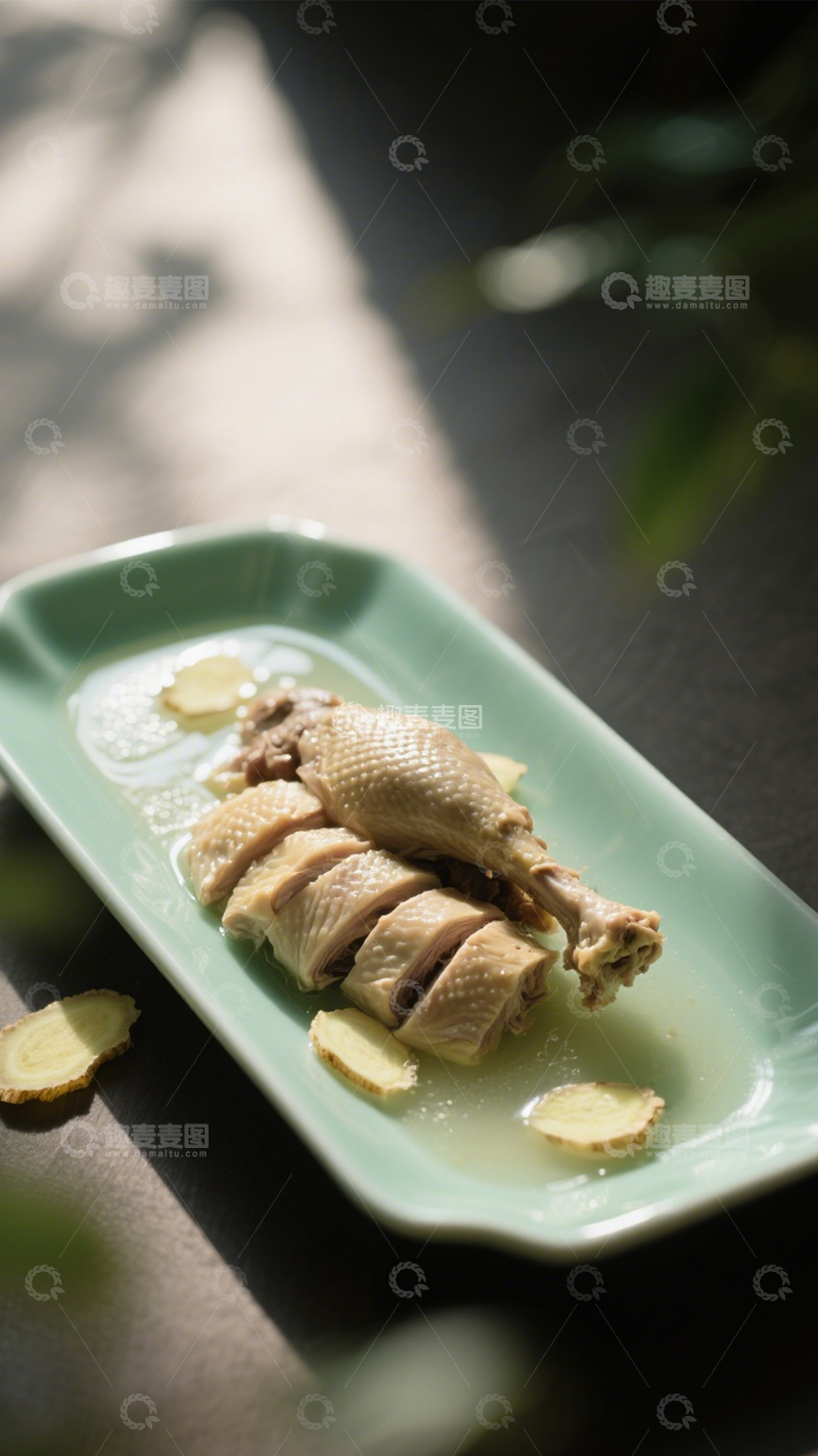 高清大图下载【趣麦麦图】鲜嫩清淡清蒸鸡1