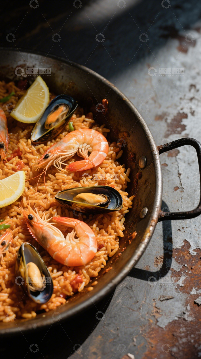 高清大图下载【趣麦麦图】大虾海鲜烩饭香2