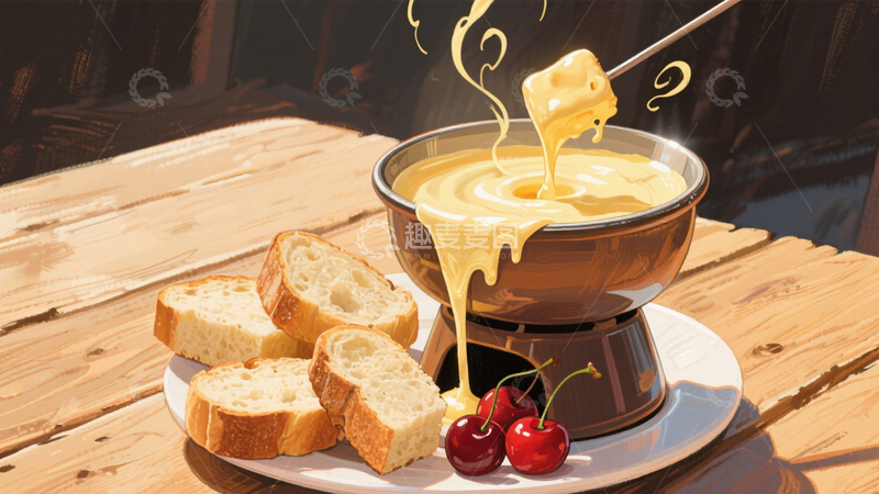 高清大图下载【趣麦麦图】拉丝香浓芝士火锅3