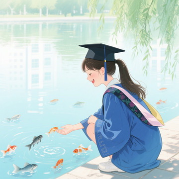 日系学士服女孩 清新治愈毕业季图