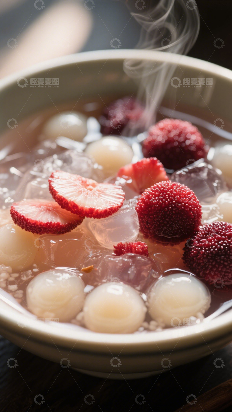 高清大图下载【趣麦麦图】夏日杨梅汤圆冰粥1