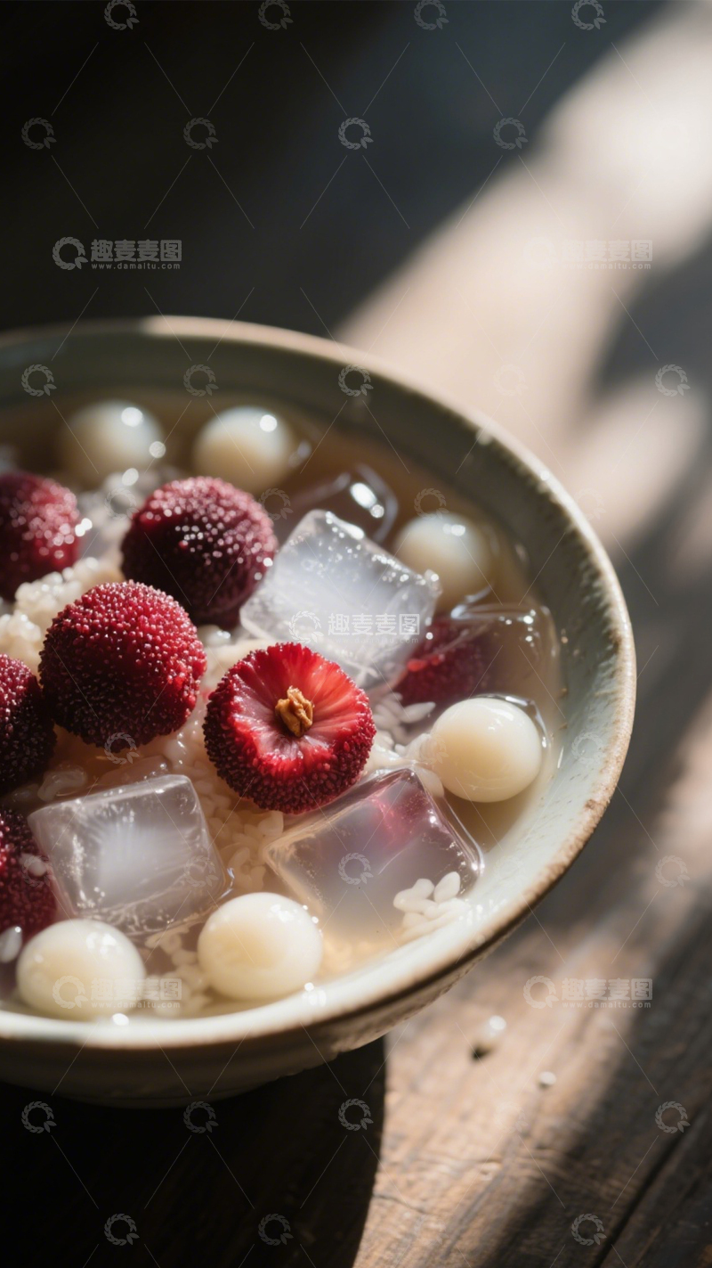 高清大图下载【趣麦麦图】夏日杨梅汤圆冰粥2