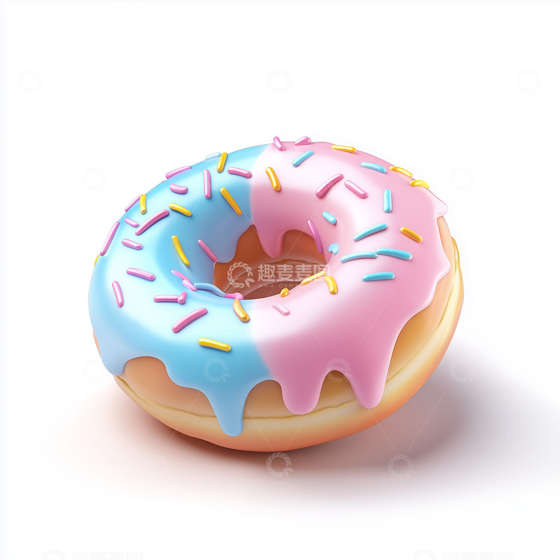 彩色甜甜圈特写Ai插画海报背景高清图片素