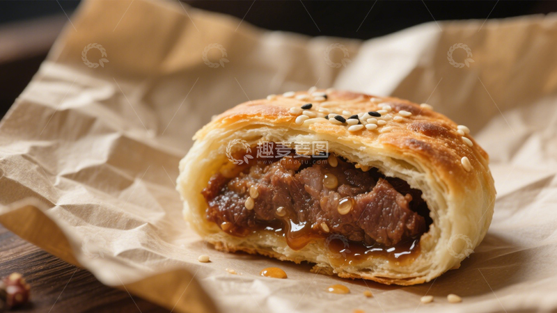 高清大图下载【趣麦麦图】酥脆牛肉酥饼香3