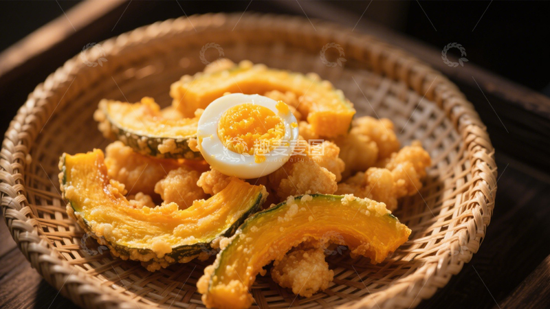 高清大图下载【趣麦麦图】酥脆油炸时蔬香4