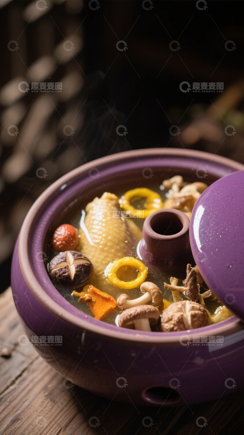 高清大图下载【趣麦麦图】滋补汽锅鸡美味2